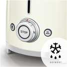 Smeg TSF01CRUK 50's Style Retro 2 Slice Toaster - Cream