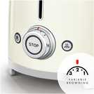 Smeg TSF01CRUK 50's Style Retro 2 Slice Toaster - Cream