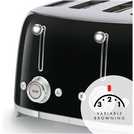 Smeg TSF03BLUK 50's Style Retro 4 Slice Toaster - Black