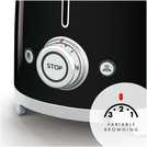 Smeg TSF01BLUK 50's Style Retro 2 Slice Toaster - Black