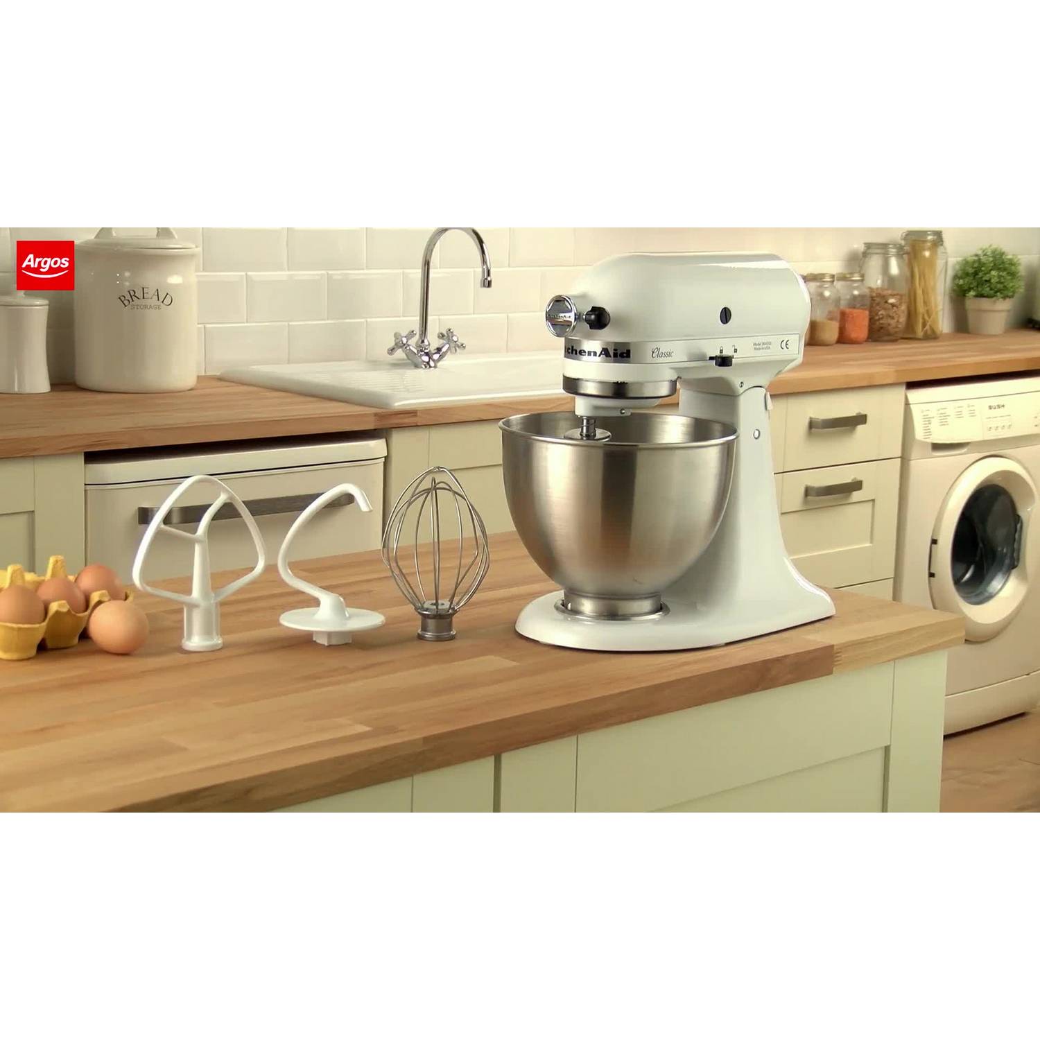 KitchenAid 5K45SSBWH Classic Stand Mixer - White