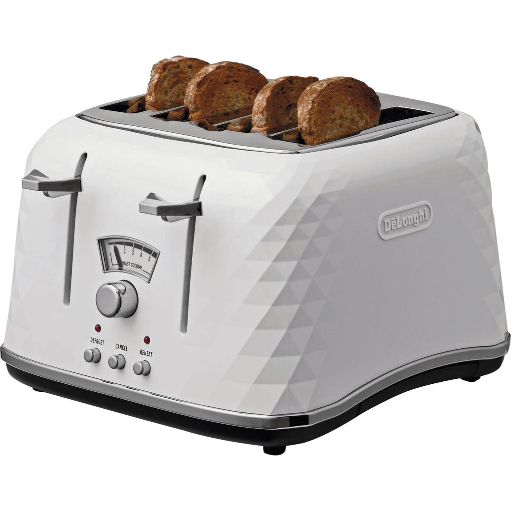 De'Longhi CTJ4003 Brillante 4 Slice Toaster - White
