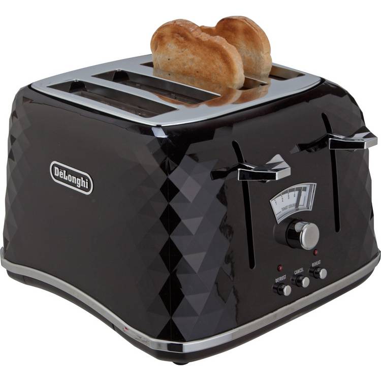 De'Longhi CTJ4003 Brillante 4 Slice Toaster - Black