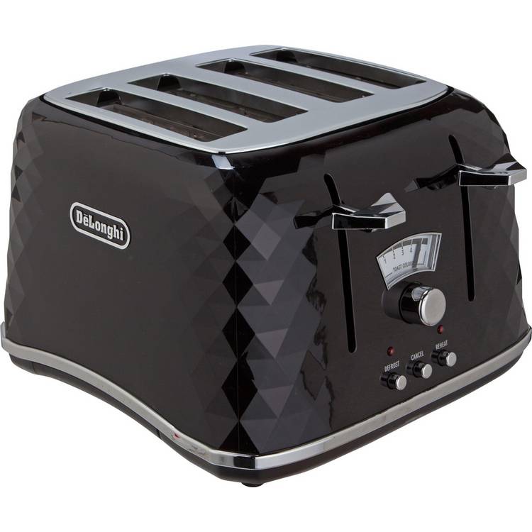 De'Longhi CTJ4003 Brillante 4 Slice Toaster - Black