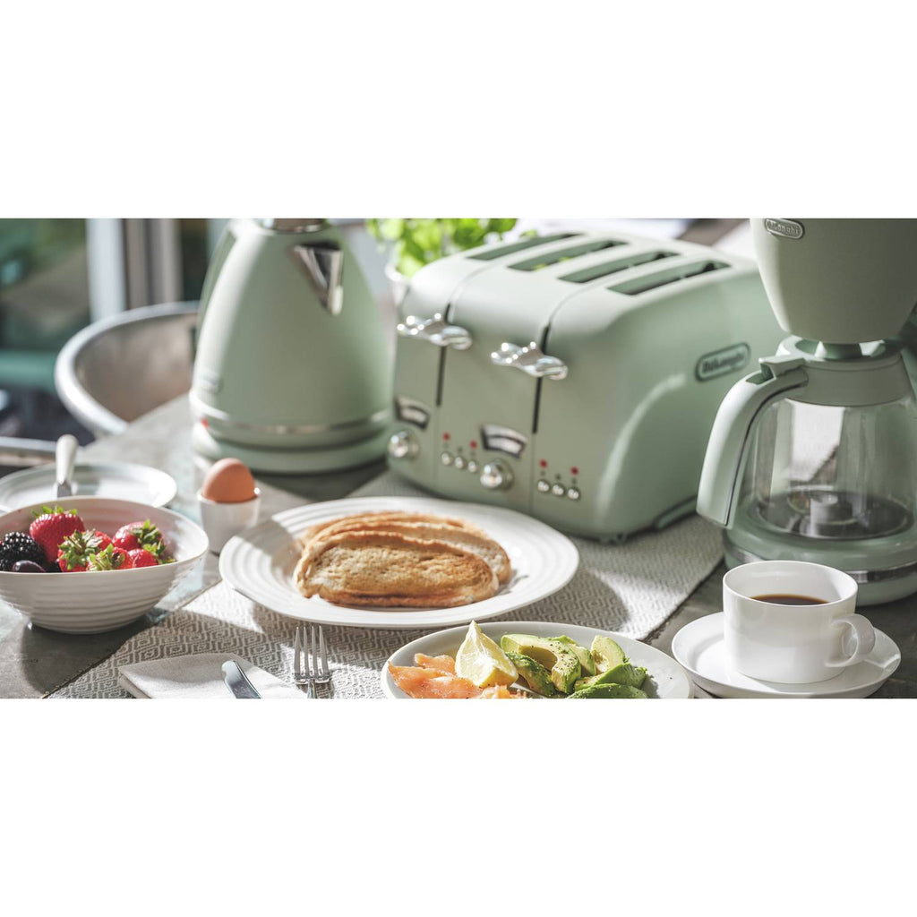 De'Longhi CTO4.GR Argento Flora 4 Slice Toaster - Green